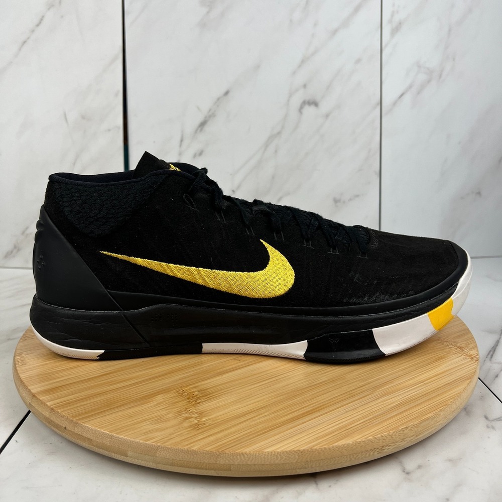 PROMO Nike Kobe AD Mid Mens Size 13.5 Black University Gold White Bball Sneakers